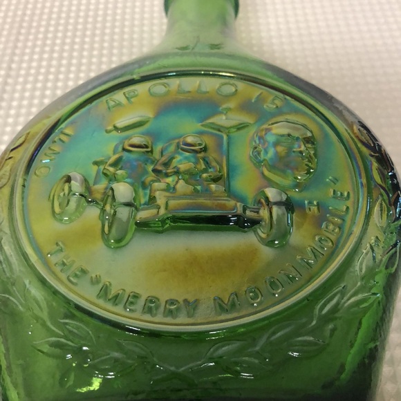 2 Wheaton Glass Apollo 15 & Apollo 17 Iridescent Decanter Bottles Vintage Rare - Picture 8 of 14